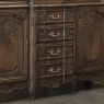 Antique Liegeois Regence Style Two-Tiered Oak Display Buffet with Clock