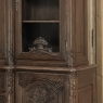 Antique Liegeois Regence Style Two-Tiered Oak Display Buffet with Clock