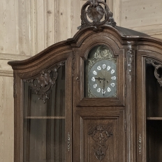Antique Liegeois Regence Style Two-Tiered Oak Display Buffet with Clock