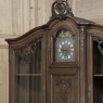 Antique Liegeois Regence Style Two-Tiered Oak Display Buffet with Clock