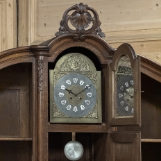Antique Liegeois Regence Style Two-Tiered Oak Display Buffet with Clock