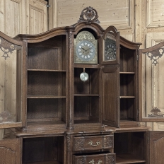 Antique Liegeois Regence Style Two-Tiered Oak Display Buffet with Clock