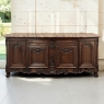 Antique French Walnut Louis XIV Marble Top Display Buffet ~ Sideboard