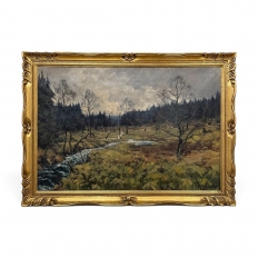 Framed Oil Painting on Canvas by Jean Francois (1903-1977) 'St. Hubert Forest'