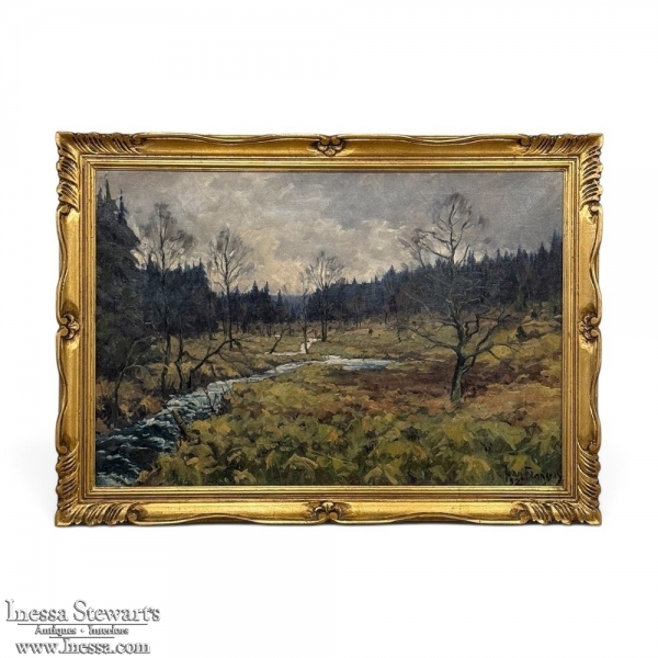 Framed Oil Painting on Canvas by Jean Francois (1903-1977) 'St. Hubert Forest'