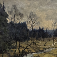 Framed Oil Painting on Canvas by Jean Francois (1903-1977) 'St. Hubert Forest'