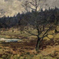 Framed Oil Painting on Canvas by Jean Francois (1903-1977) 'St. Hubert Forest'