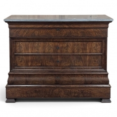 19th Century French Louis Philippe Marble Top Commode ~ Secretary
