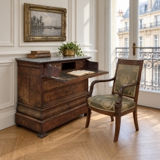19th Century French Louis Philippe Marble Top Commode ~ Secretary