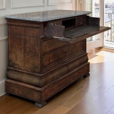 19th Century French Louis Philippe Marble Top Commode ~ Secretary