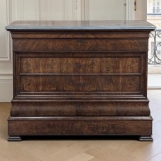19th Century French Louis Philippe Marble Top Commode ~ Secretary