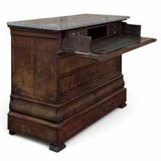 19th Century French Louis Philippe Marble Top Commode ~ Secretary