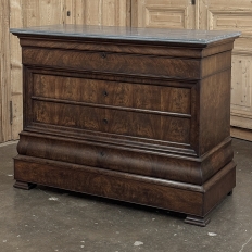 19th Century French Louis Philippe Marble Top Commode ~ Secretary