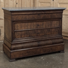 19th Century French Louis Philippe Marble Top Commode ~ Secretary