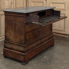 19th Century French Louis Philippe Marble Top Commode ~ Secretary