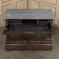 19th Century French Louis Philippe Marble Top Commode ~ Secretary
