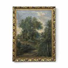 Antique Framed Oil Painting on Canvas by Georges Crehay (1849-1933)