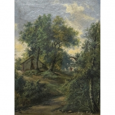 Antique Framed Oil Painting on Canvas by Georges Crehay (1849-1933)