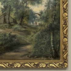 Antique Framed Oil Painting on Canvas by Georges Crehay (1849-1933)
