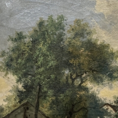 Antique Framed Oil Painting on Canvas by Georges Crehay (1849-1933)