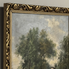 Antique Framed Oil Painting on Canvas by Georges Crehay (1849-1933)
