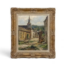 Framed Oil Painting on Panel by Yvette Lichtfus (1925-2014) 'Laforet sur Semois'