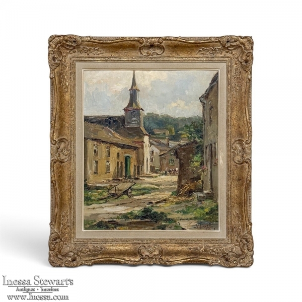 Framed Oil Painting on Panel by Yvette Lichtfus (1925-2014) 'Laforet sur Semois'