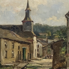 Framed Oil Painting on Panel by Yvette Lichtfus (1925-2014) 'Laforet sur Semois'