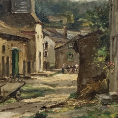 Framed Oil Painting on Panel by Yvette Lichtfus (1925-2014) 'Laforet sur Semois'