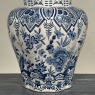 Pair of 19th Century Hand Painted Dutch Blue & White Delft Covered Vases ~ Urns
