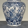 Pair of 19th Century Hand Painted Dutch Blue & White Delft Covered Vases ~ Urns