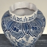 Pair of 19th Century Hand Painted Dutch Blue & White Delft Covered Vases ~ Urns
