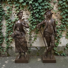 Pair Garden Statues, Provencal Male and Female Figures