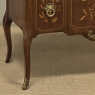 Antique French Louis XVI Style Marquetry Marble Top Commode