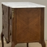 Antique French Louis XVI Style Marquetry Marble Top Commode