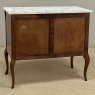 Antique French Louis XVI Style Marquetry Marble Top Commode