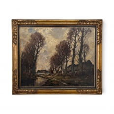 Framed Oil Painting on Canvas by Leo Libert (1908-1950) 'Autumn in the Campine'