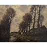 Framed Oil Painting on Canvas by Leo Libert (1908-1950) 'Autumn in the Campine'