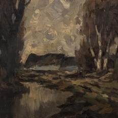 Framed Oil Painting on Canvas by Leo Libert (1908-1950) 'Autumn in the Campine'