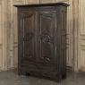 18th Century Country French Normandy Carved Oak Armoire
