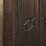 18th Century Country French Normandy Carved Oak Armoire