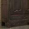 18th Century Country French Normandy Carved Oak Armoire