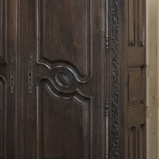 18th Century Country French Normandy Carved Oak Armoire