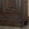 18th Century Country French Normandy Carved Oak Armoire