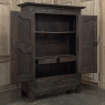 18th Century Country French Normandy Carved Oak Armoire