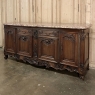 Antique French Walnut Louis XIV Marble Top Display Buffet ~ Sideboard