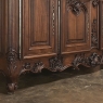 Antique French Walnut Louis XIV Marble Top Display Buffet ~ Sideboard