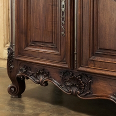 Antique French Walnut Louis XIV Marble Top Display Buffet ~ Sideboard