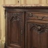 Antique French Walnut Louis XIV Marble Top Display Buffet ~ Sideboard