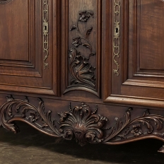 Antique French Walnut Louis XIV Marble Top Display Buffet ~ Sideboard